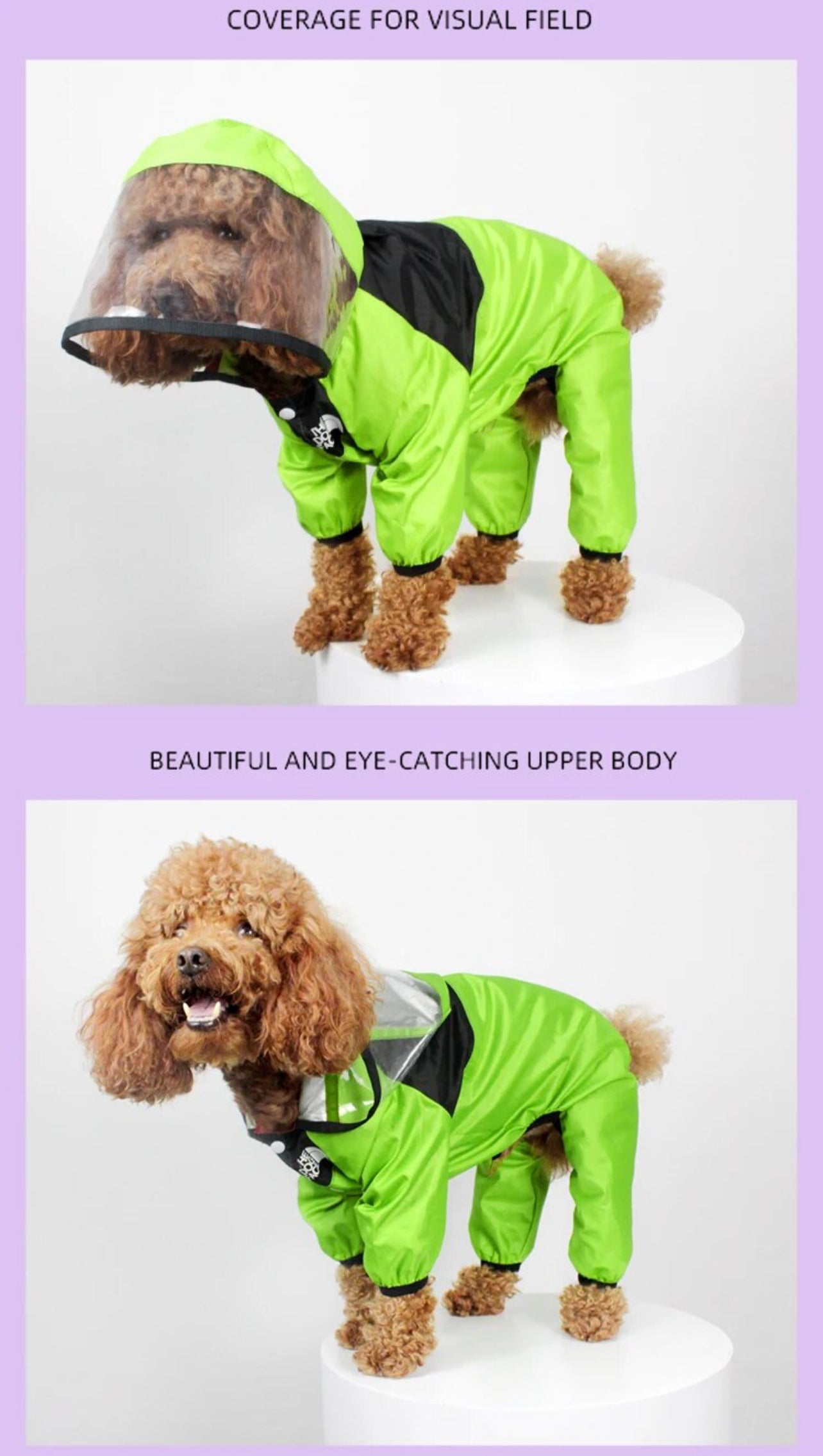 Glam Paws 🐾 Pet Raincoat, Jumpsuit Waterproof, Jacket