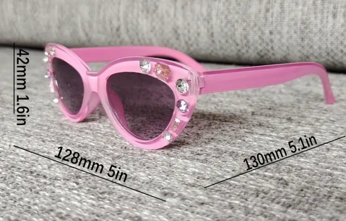 Girl's Y2K Diamond-set Fashion Glasses, Trendy Children's