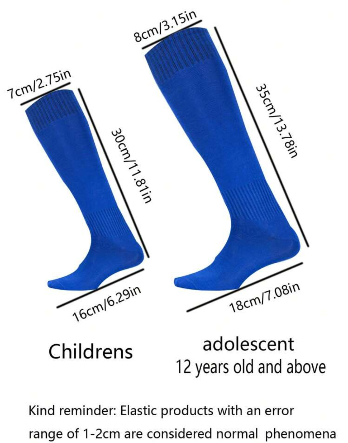 1pair High Elastic Breathable Soccer Socks,Solid Color Mid-Calf Sports Socks For Teens And Kids