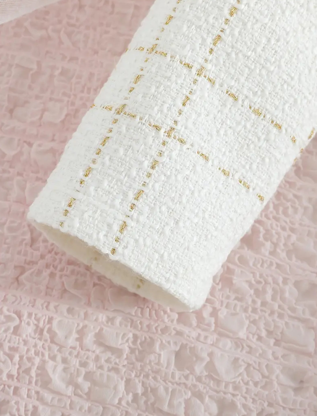 Girls ‘JACKIE O’ Fashion Plaid Two-Piece Set: Pearl Button Collar Long Sleeve Jacket + Vertical Button Suspender Dress 