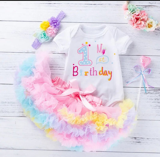 6-24M Baby Girls 1st Birthday Tutu Set 🎀