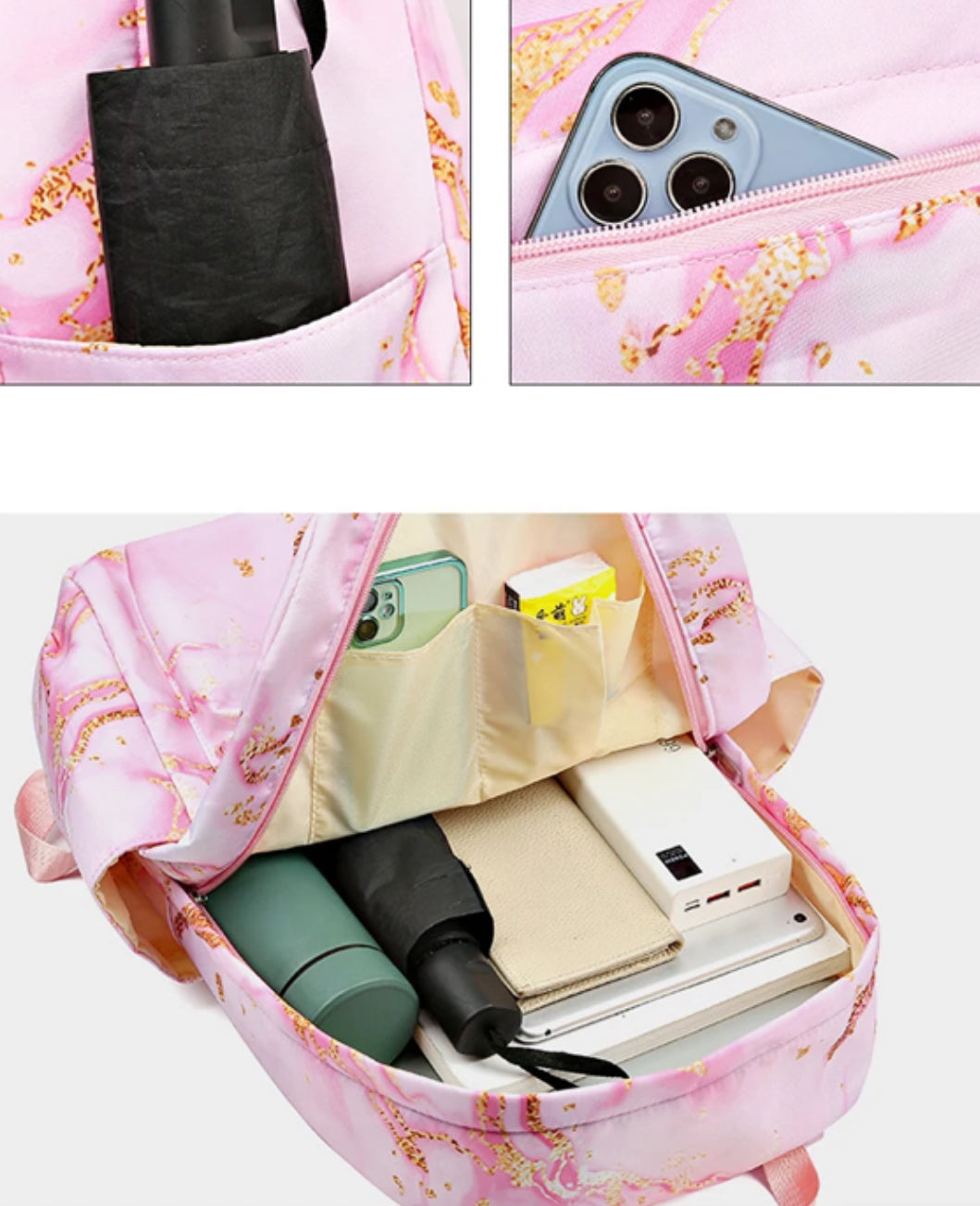 3pcs Stitch Backpack Set With Lunch Bag + Pencil Bag, Large Capacity Lightweight And Breathable