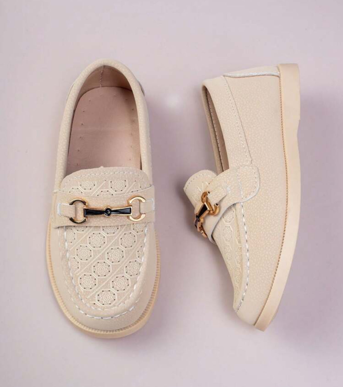 Boys Carved “Cream Casual” Loafers