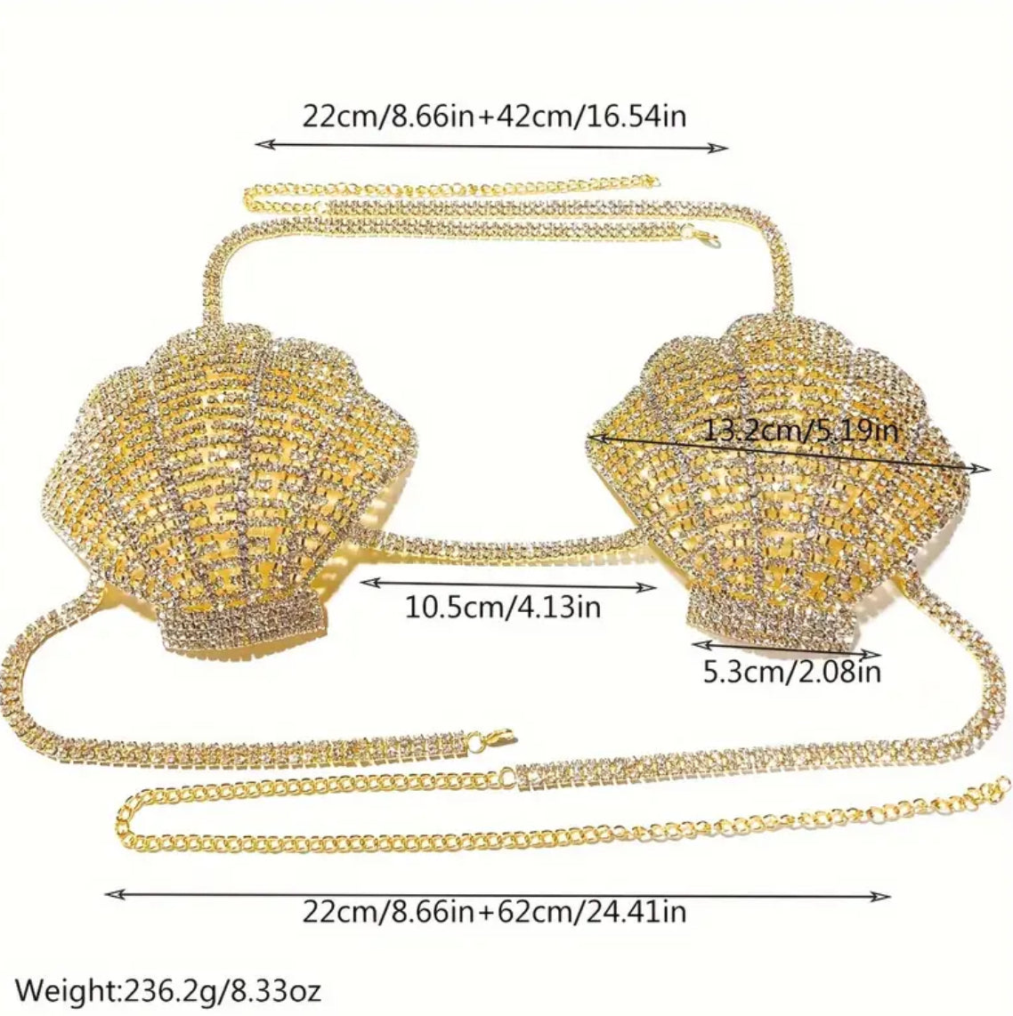 ‘Rhinestone Sea Shells’ Glamorous Bikini Body Chain