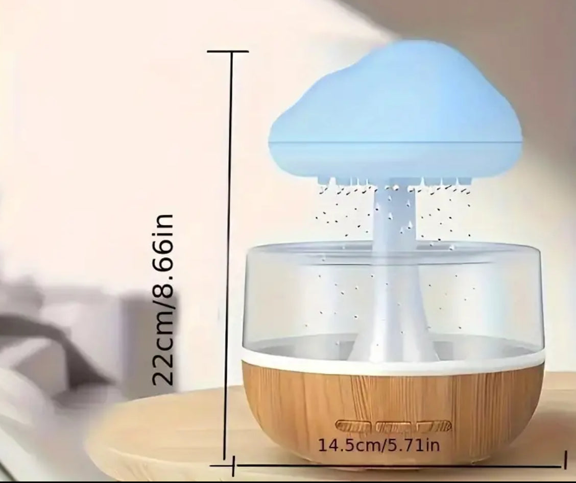 Mushroom Rain Cloud Humidifier with 7-Color LED Night Light