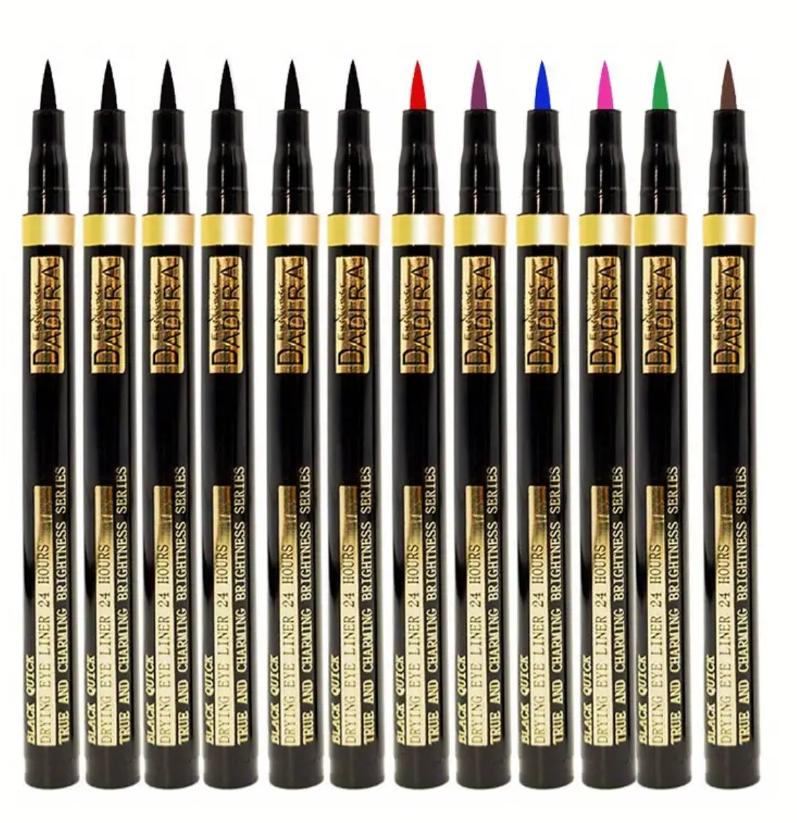 Luxurious Waterproof, Quick Drying, Long-Wearing Liquid Eyeliner Set, Smudge-Resistant, Formula for Sensitive Eyes, 12pcs