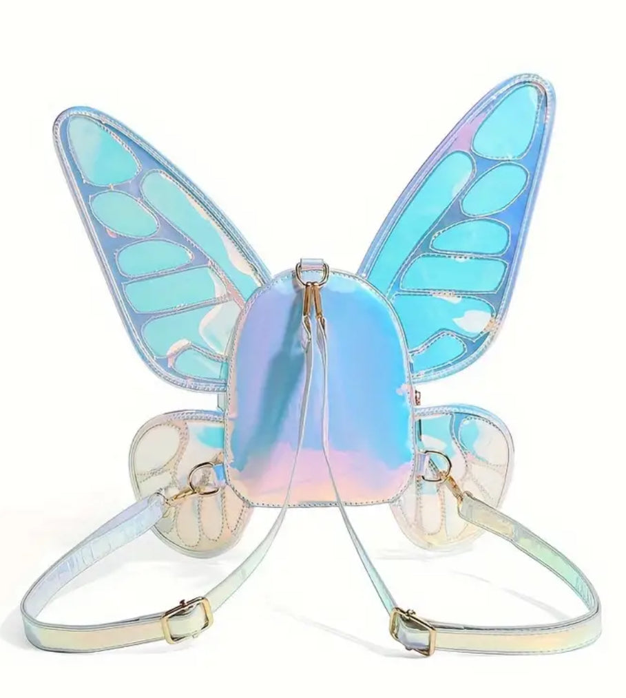 “Illuminating 🦋 ” Wings Backpack, Color-Shifting, Waterproof PVC with Detachable Straps