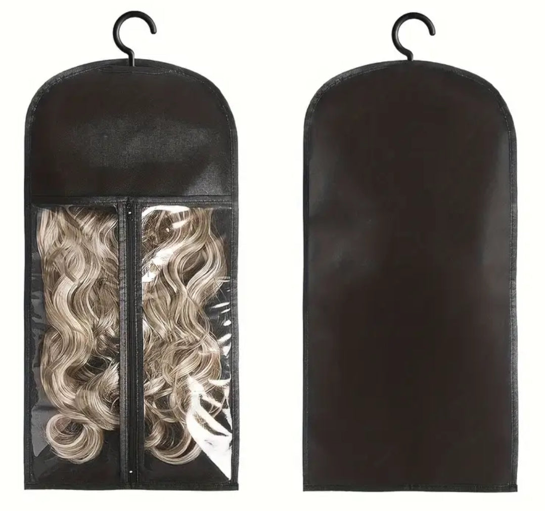 6pcs Wig Storage Bags with Hangers - Durable Hair Extension Organizers