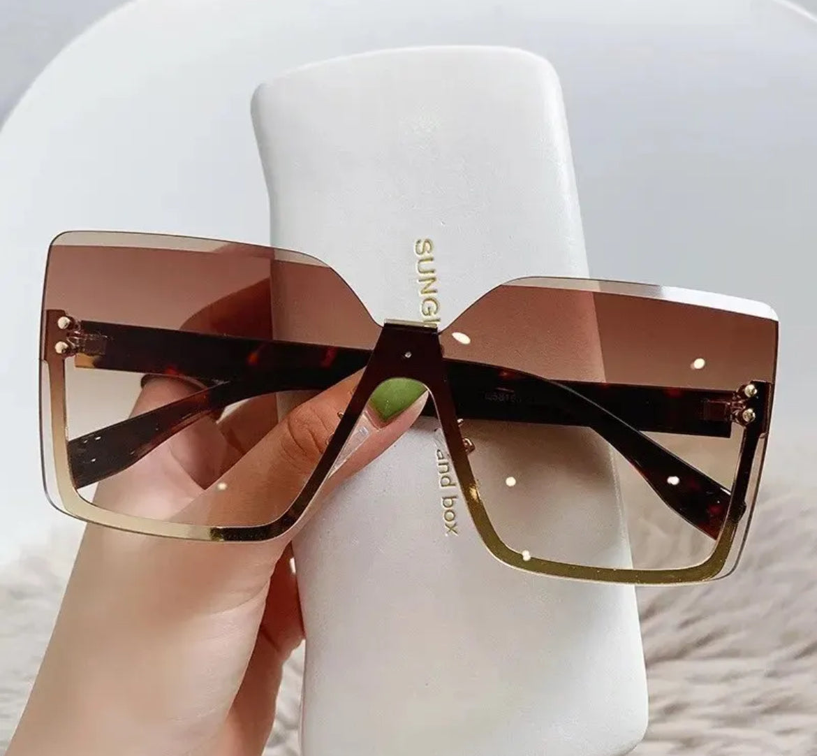 New European And American Style Half-frame Metal Sunglasses