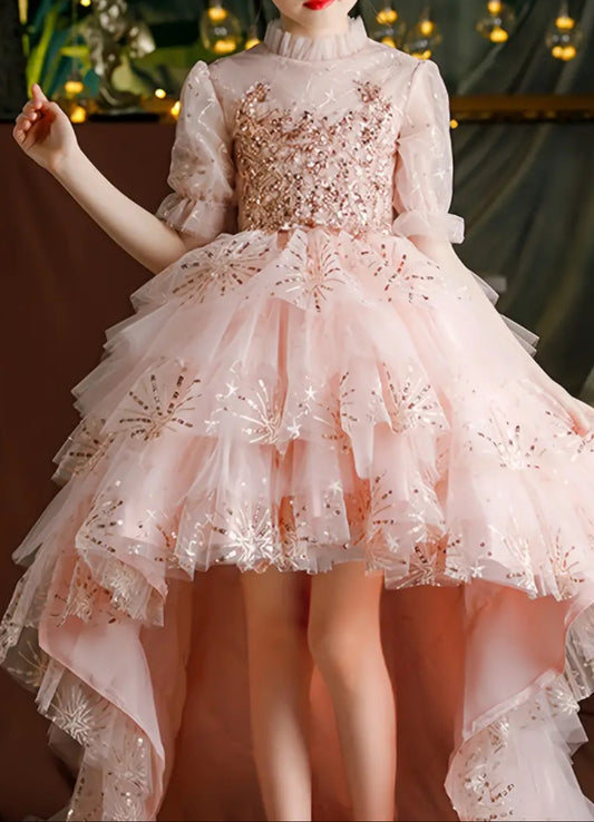 “Pink Girls” Trailing Princess Gown