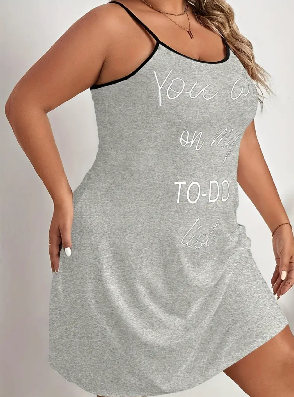 Women's Plus Casual, Round Neck Cami Nightdress