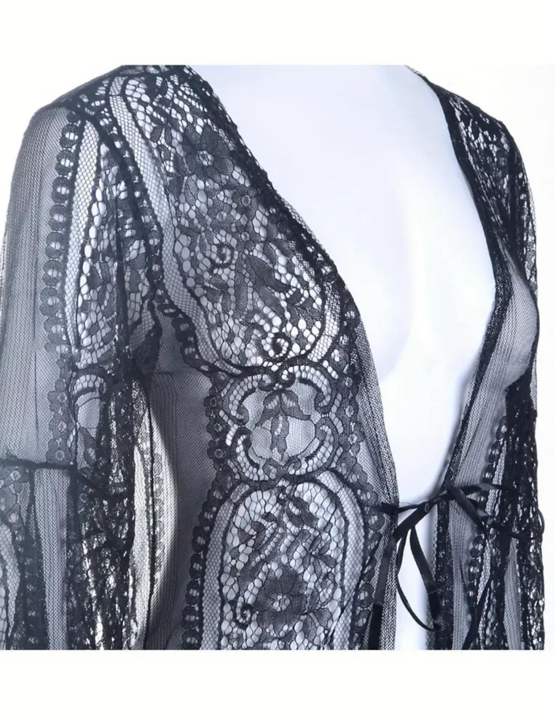 Bell Sleeves ▪️ Lace Slim Fitting Long Beach Cover Up