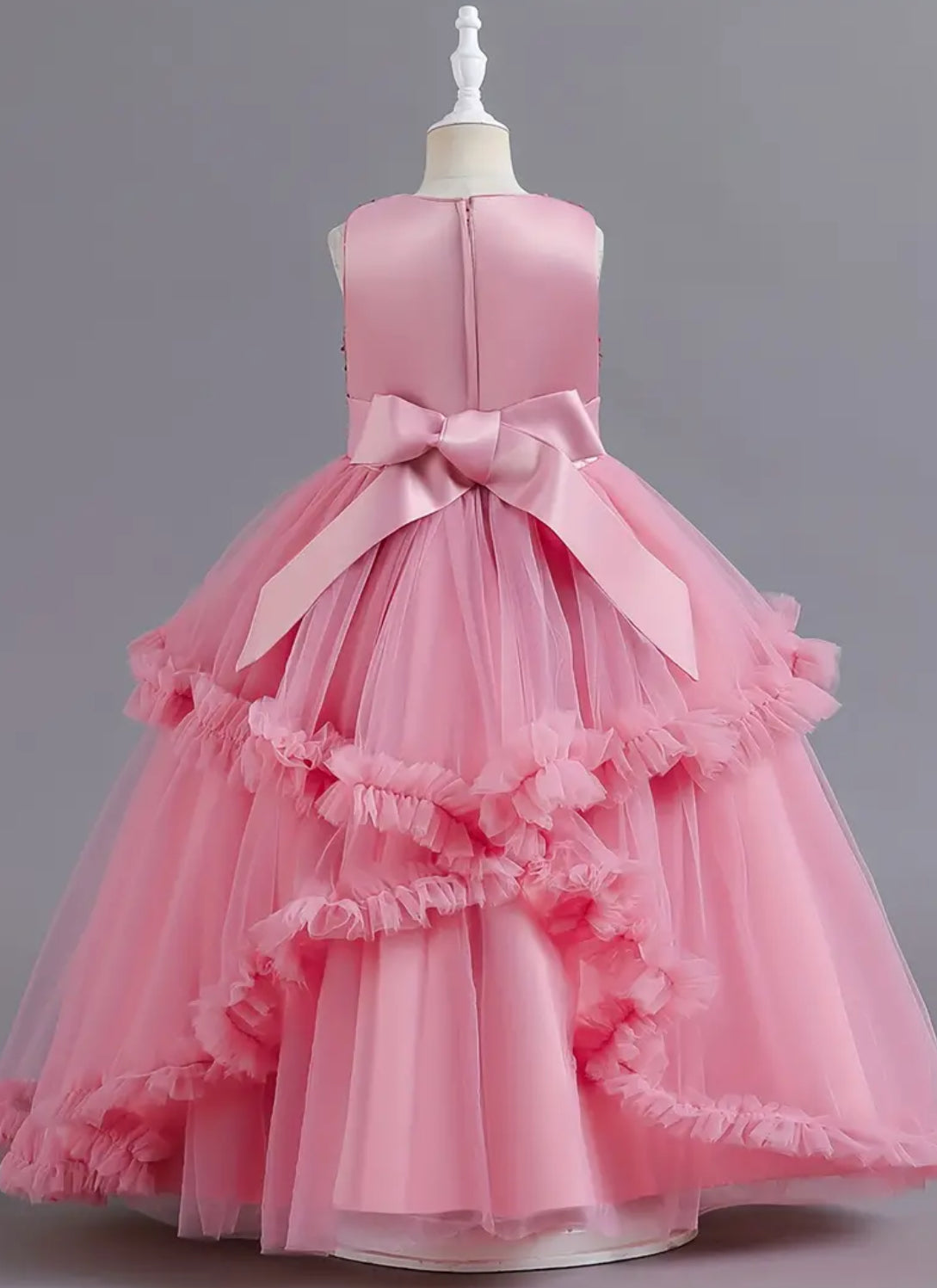 Elegant Ruffle Trim, Sleeveless Mesh Tutu Dress