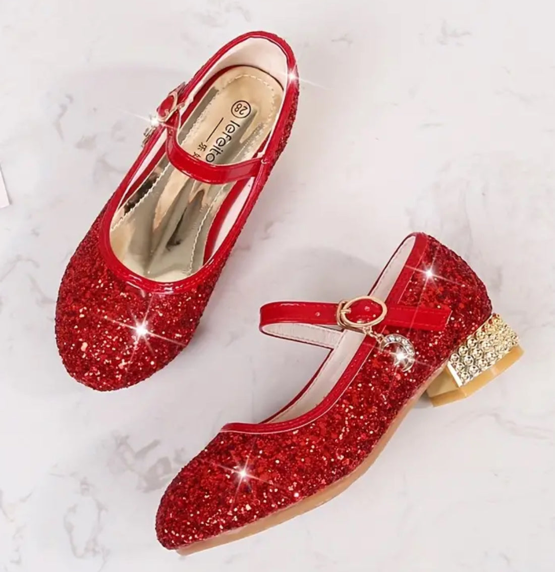 “Stunning Sequin Princess” High Heel Shoes for Girls, Lightweight