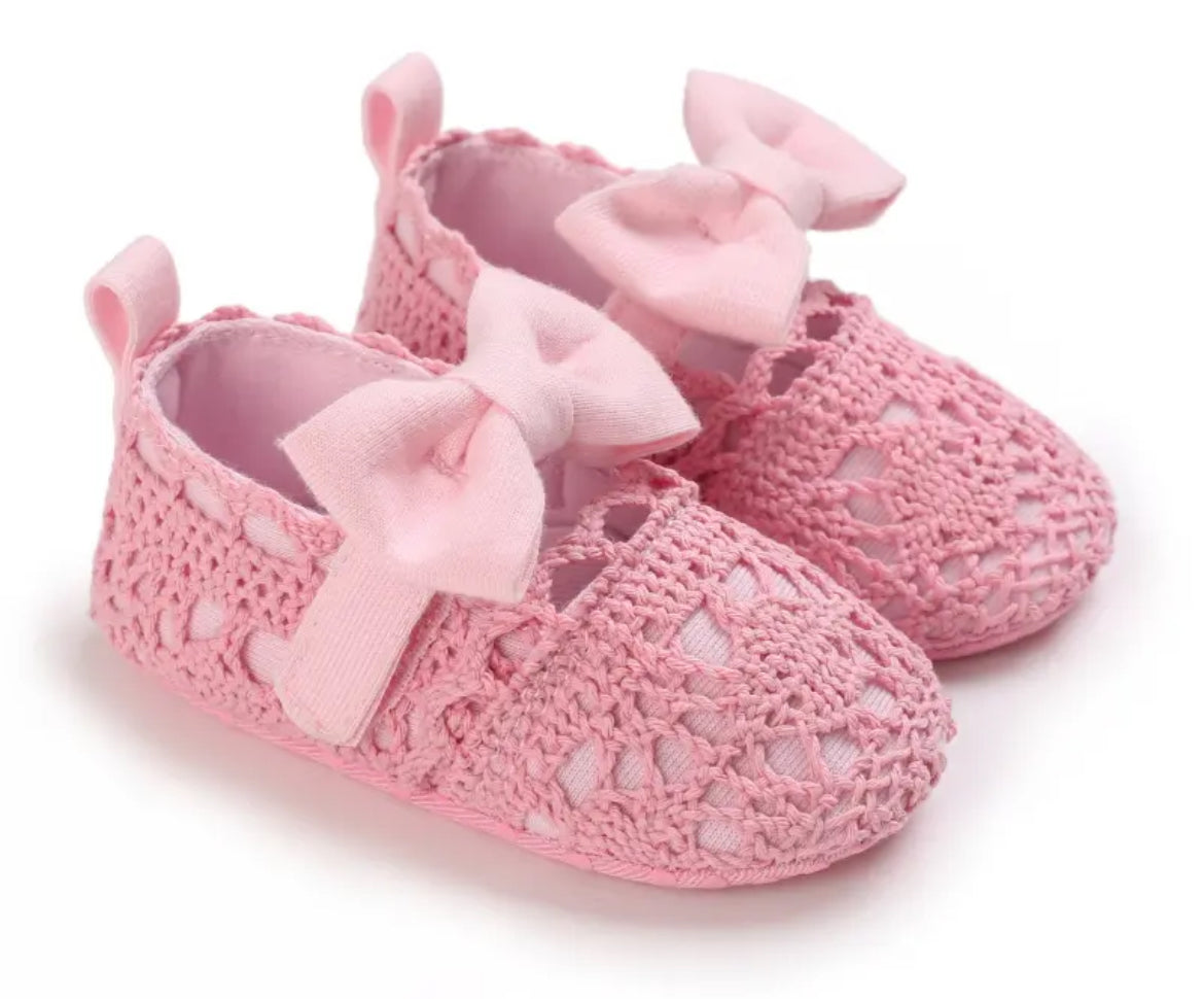 💕 New Fashion Newborn Baby Flats, Pink Baby Shoes Non-slip Cloth Soled, Glam ✨ Baby Collection