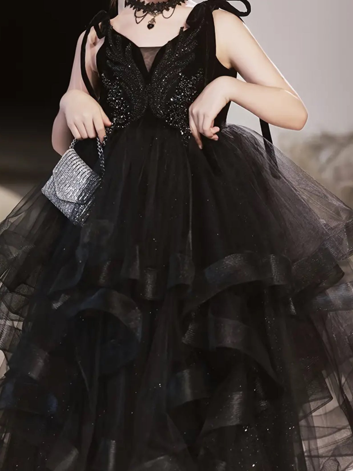 “Noir 🖤” Vestido de princesa de alta gama