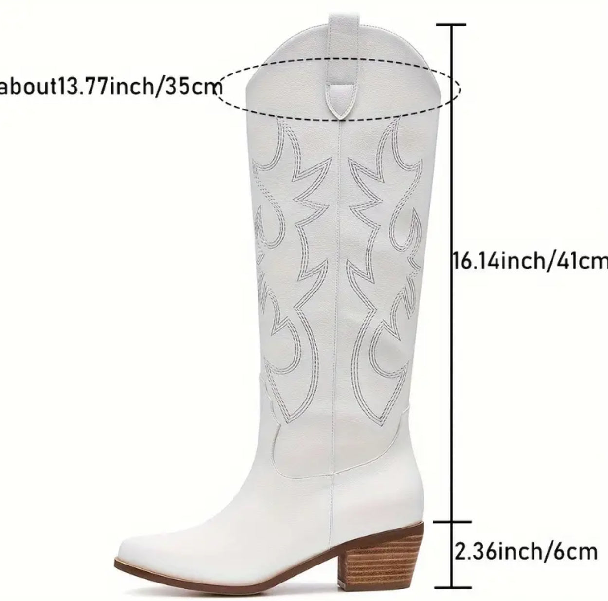 “ Country Concert” Western Cowboy Embroidery Women Knee High Boots