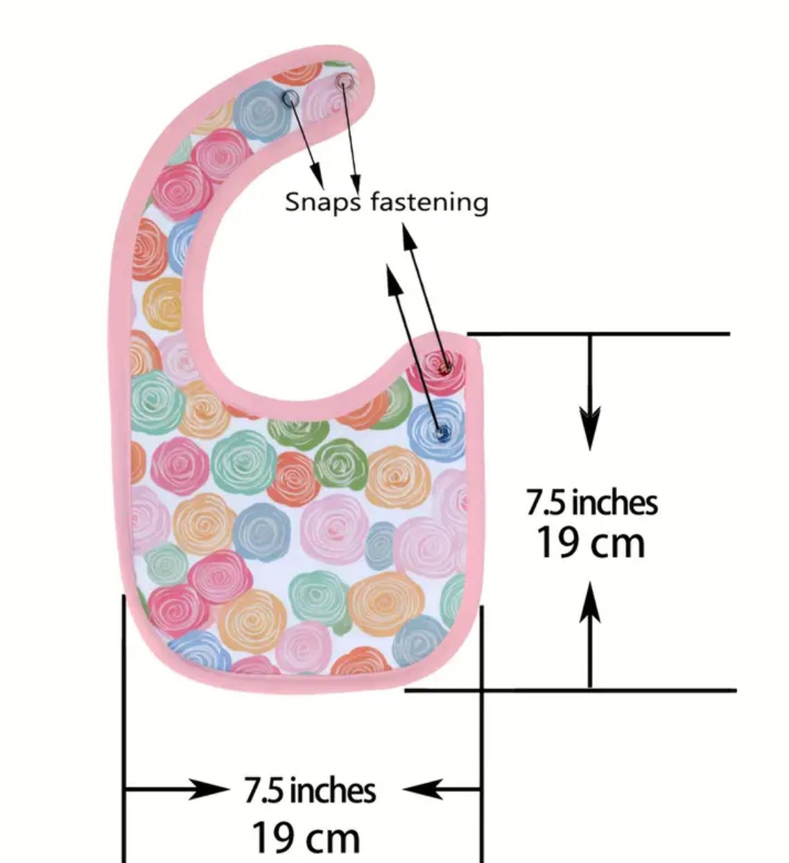 3 Cute Print Waterproof Feeding Bibs With Adjustable Snap