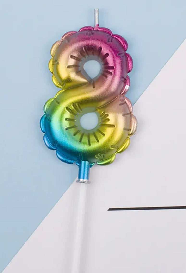 Rainbow Balloon Candles, Cake Topper