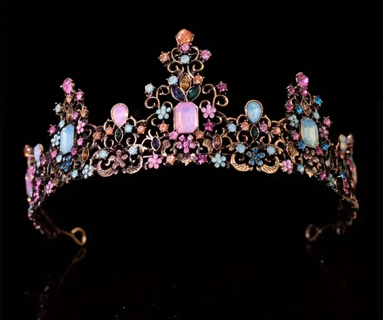 “Luxury” Multicolor Rhinestone Birthday Vintage Crown