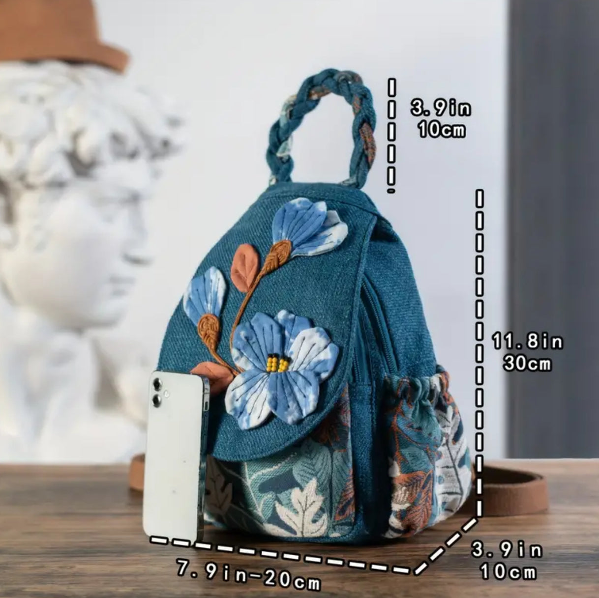 Mochila chic con efecto tie-dye “Boho Flowers”