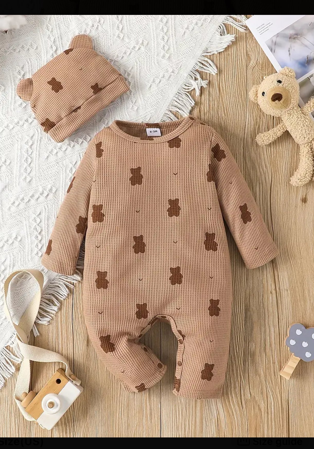 Modish Bear Bodysuit + Hat Set