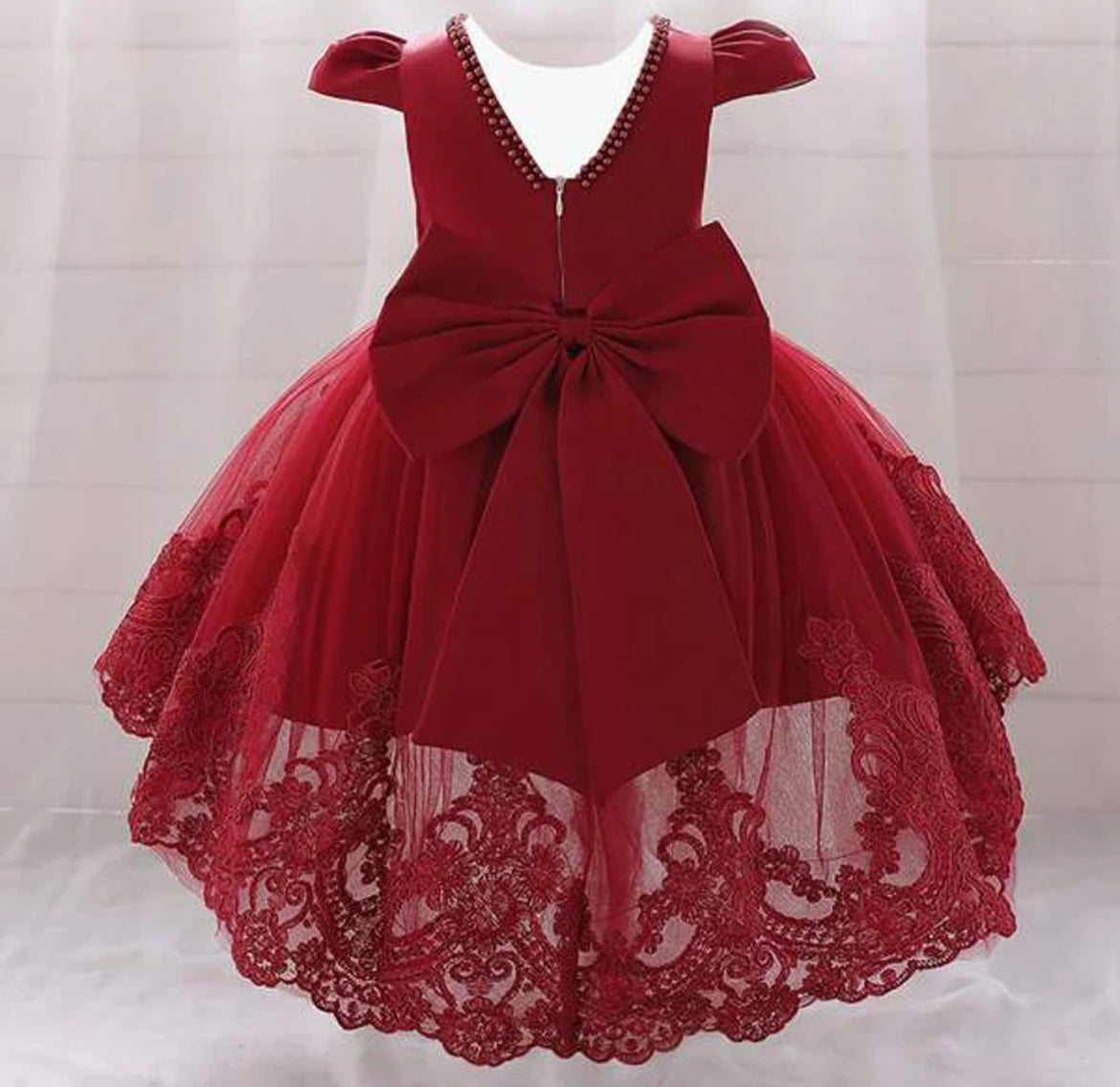 Toddler Princess Bow Tulle 1st Birthday Gown