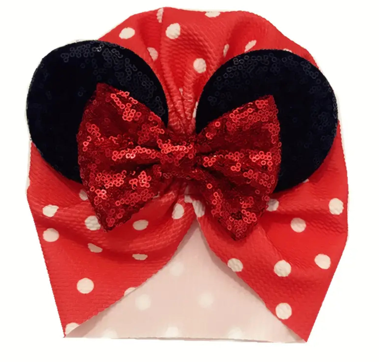 Lazo de lentejuelas de Minnie Mouse, banda para el cabello