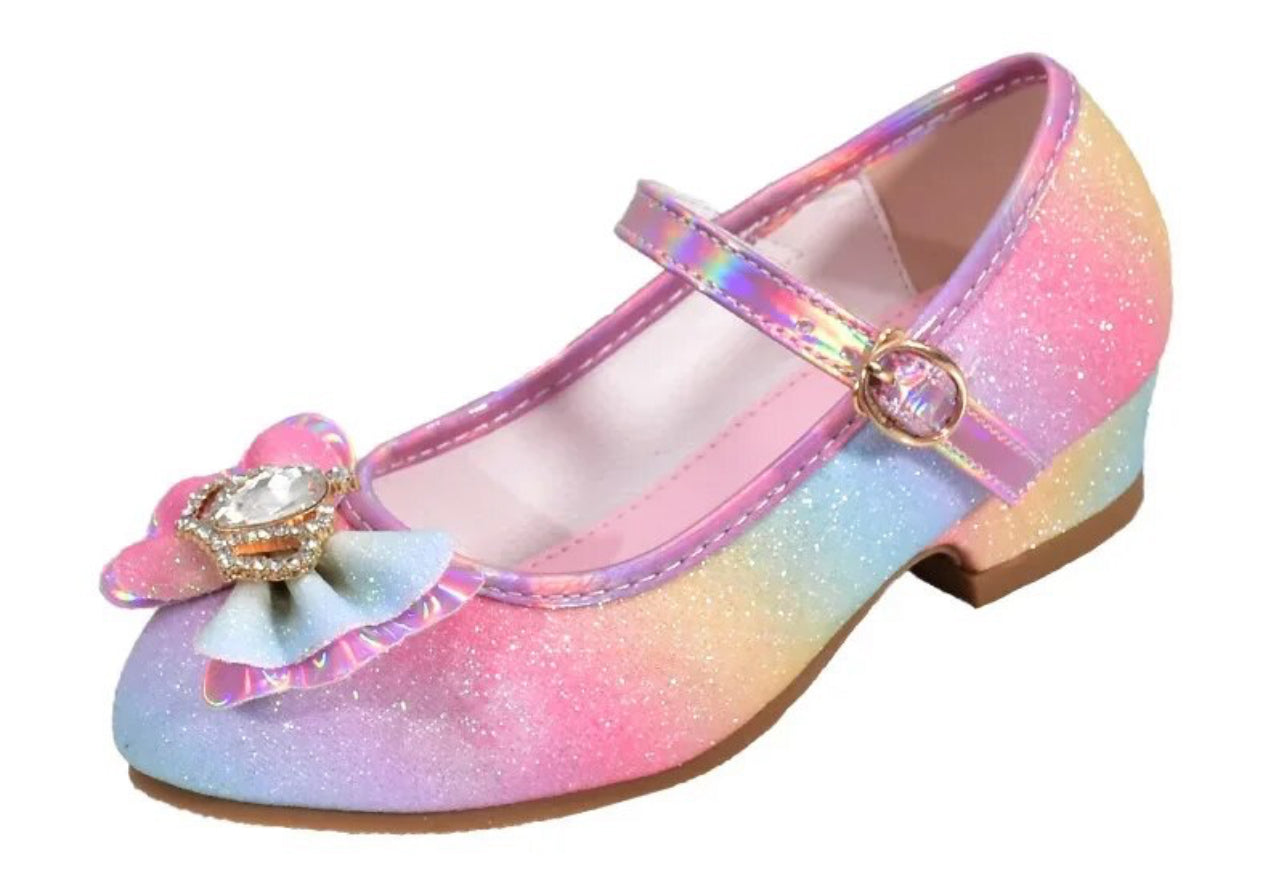 Crown Princess Rainbow Glitter , Low Heel