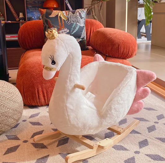 Silla mecedora de madera de peluche cisne 🦢 o dinosaurio 🦕