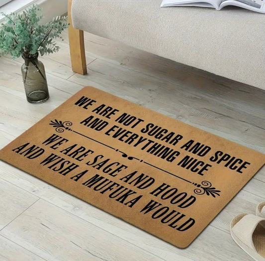 “Sage and Hood” 1pc Funny Welcome Doormat - Non-Slip, Humorous Design 🤭😅