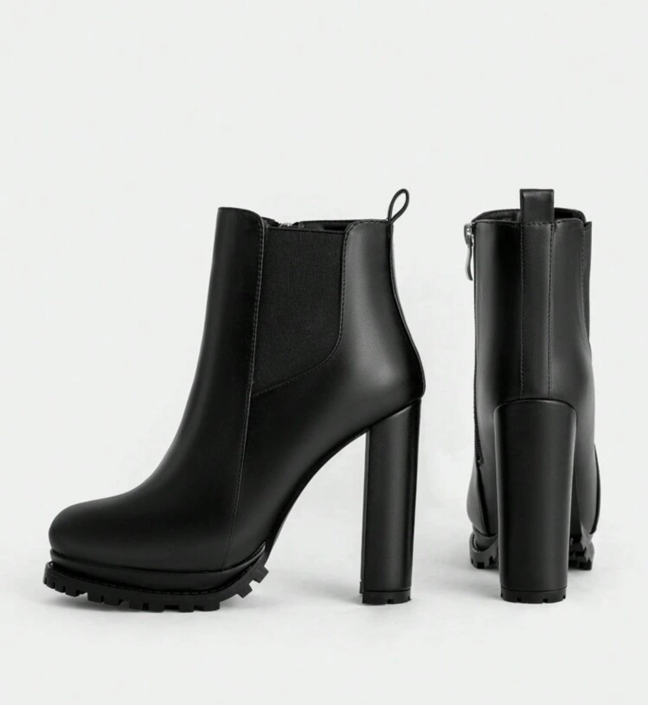 Women Side Zipper, Mid-Calf, Chunky Heel, Size Buckle Round Toe  Boots