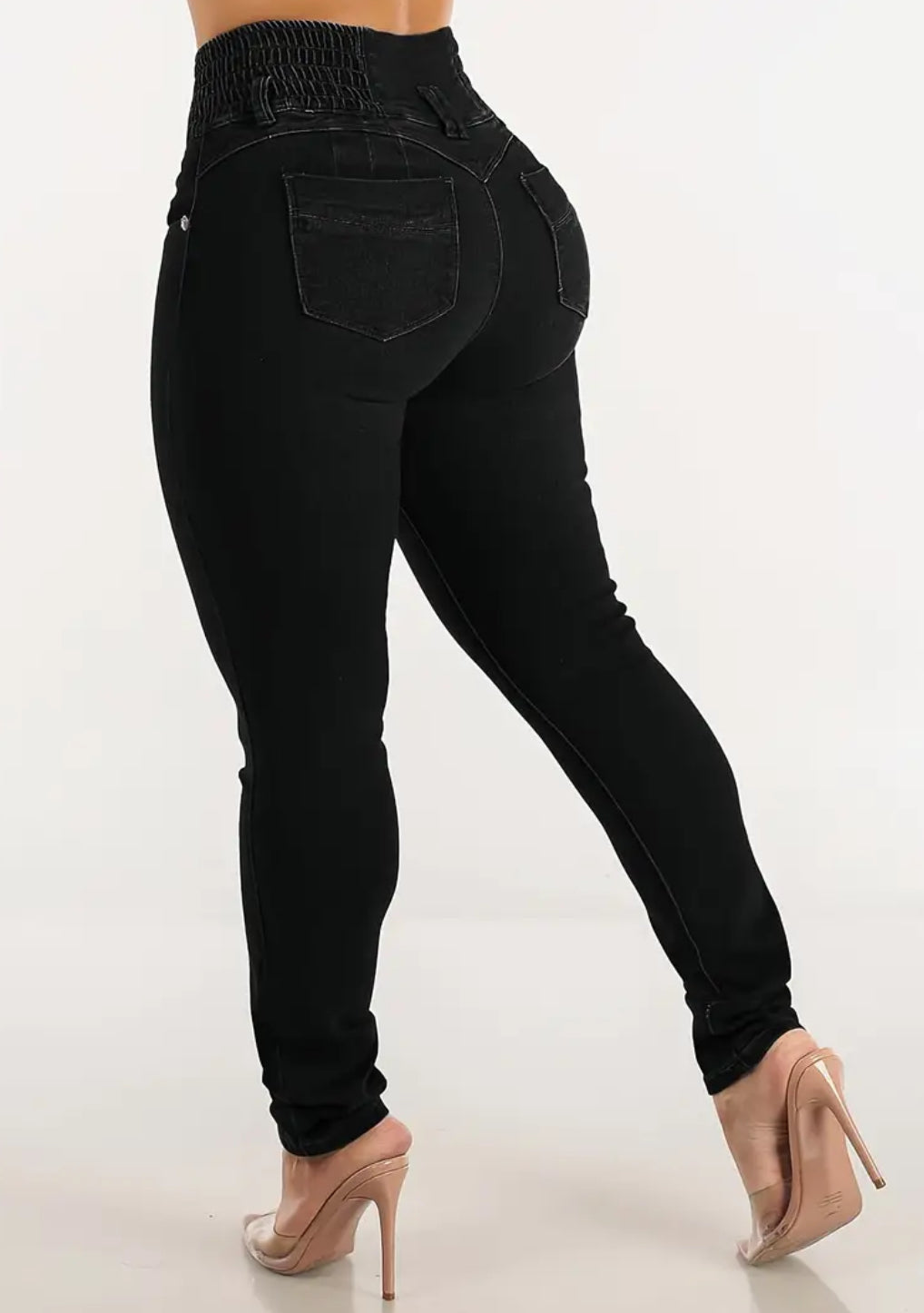 “Jamestown” High Waist Skinny Jeans, High Stretch Street Style