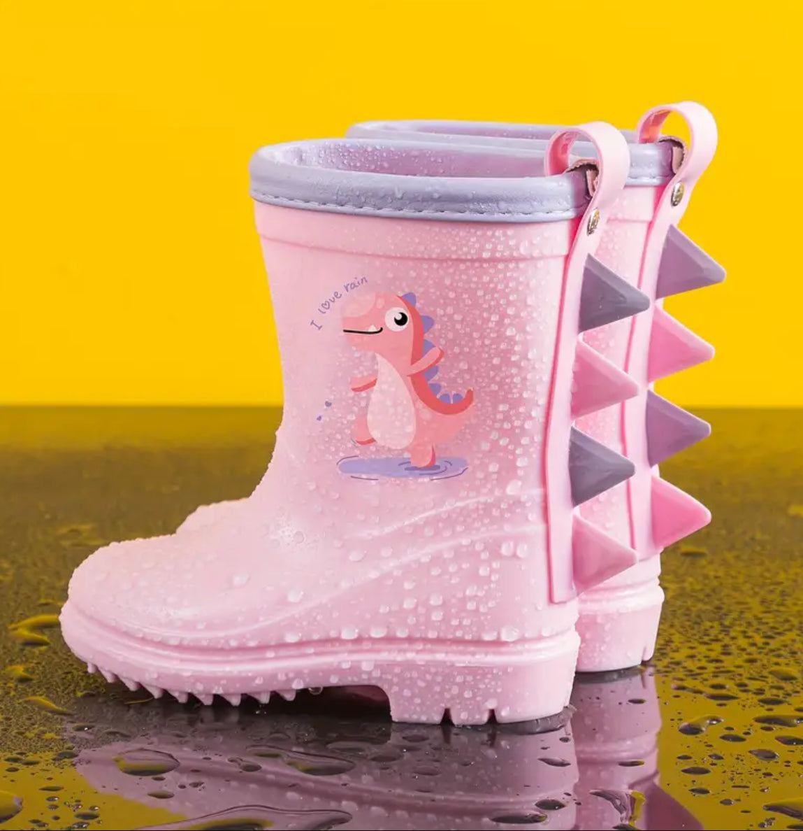 ☔️ Dinosaur Pattern Slip On Rain Boots 🦕🦖