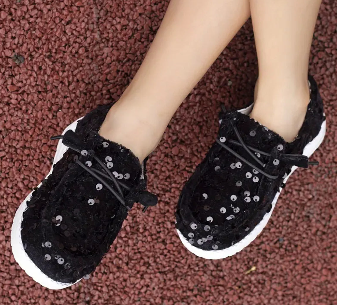 “Sparkly” Sequin Low Top Sneakers For Girls