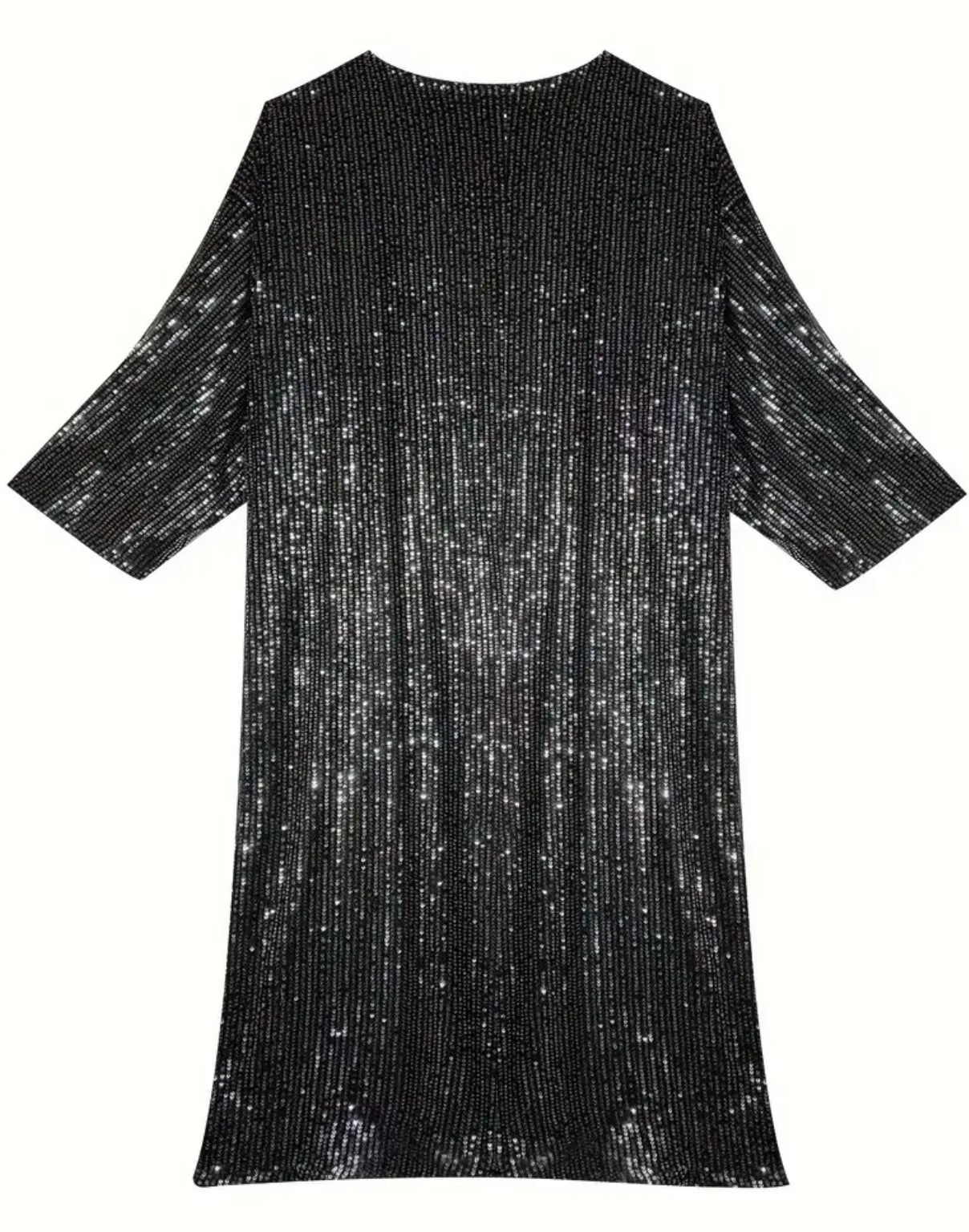 Plus Size Sequin Open, Casual Long Sleeve Cardigan