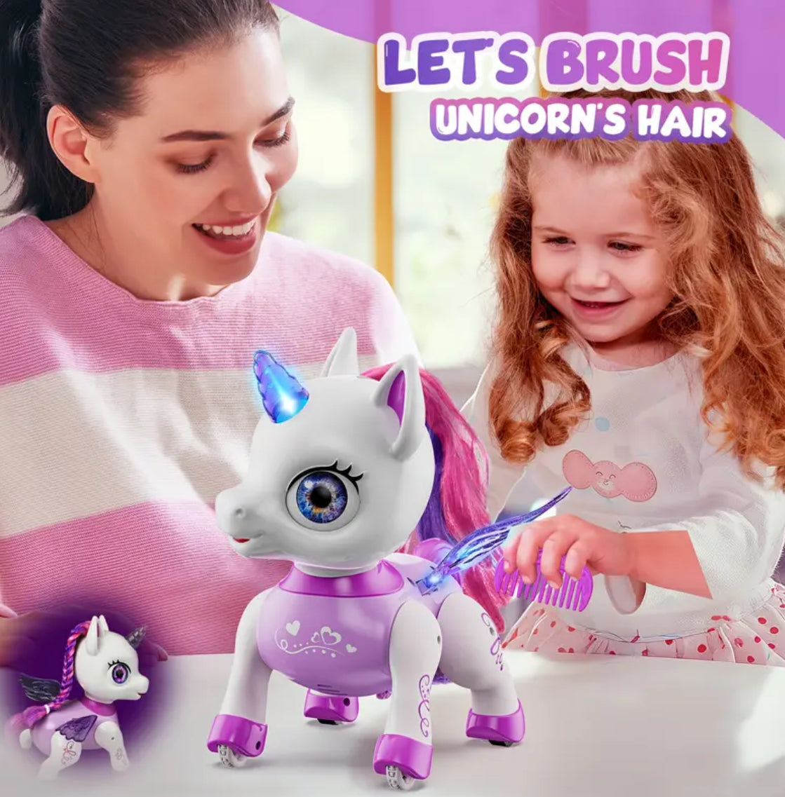 Interactive Unicorn Robot Pet with Music, Dance & Walk - USB Rechargeable