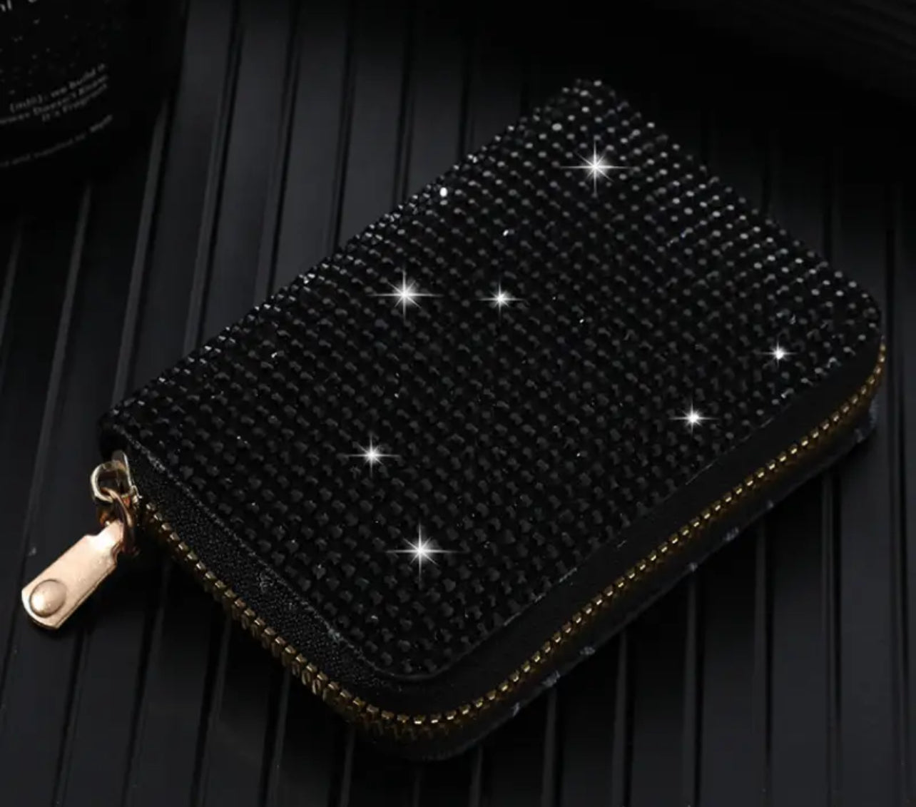 Women Card Storage Bag Stylish Coin Purse Rhinestone Small Wallet for Women Zipper Change Card Holder Wallets