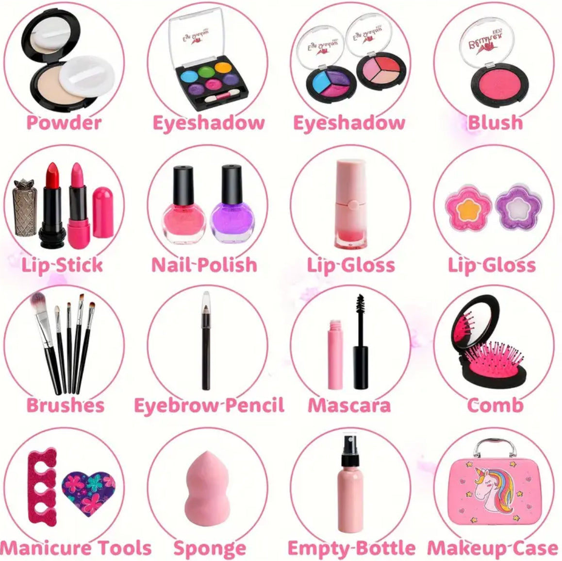 Unicorn, Truly Washable Makeup Kit, 27 pcs