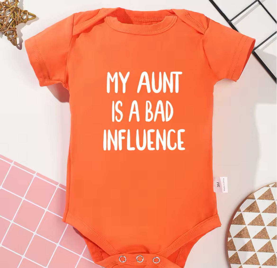 “My Aunt Is A Bad Influence” Baby Onesie