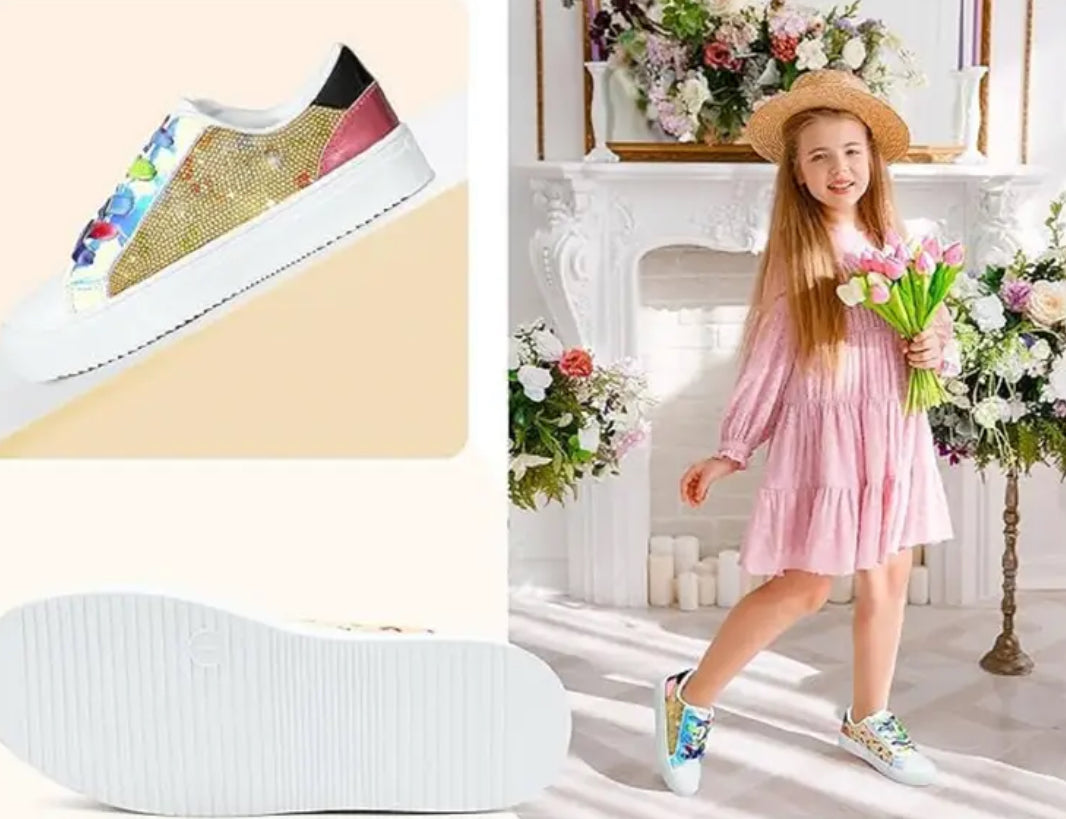 “Dreamy Rhinestone” Sneakers For Girls