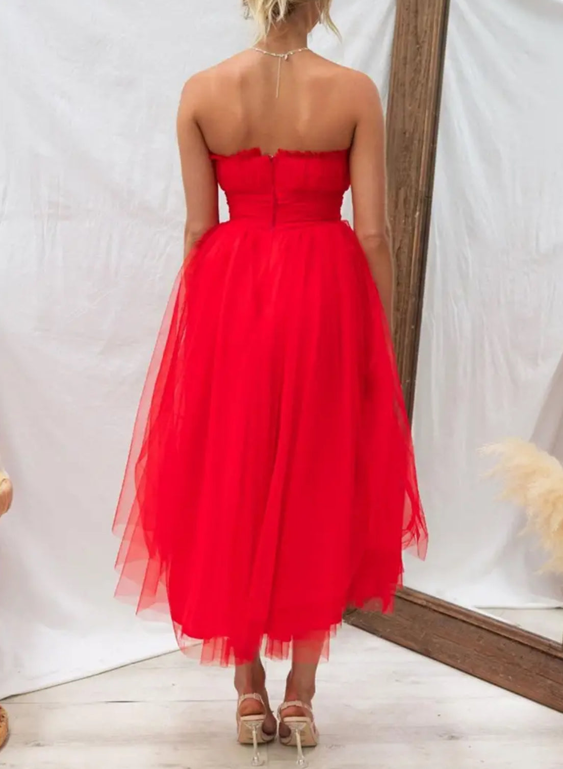 Strapless Tulle, Backless Cocktail, Party Dress