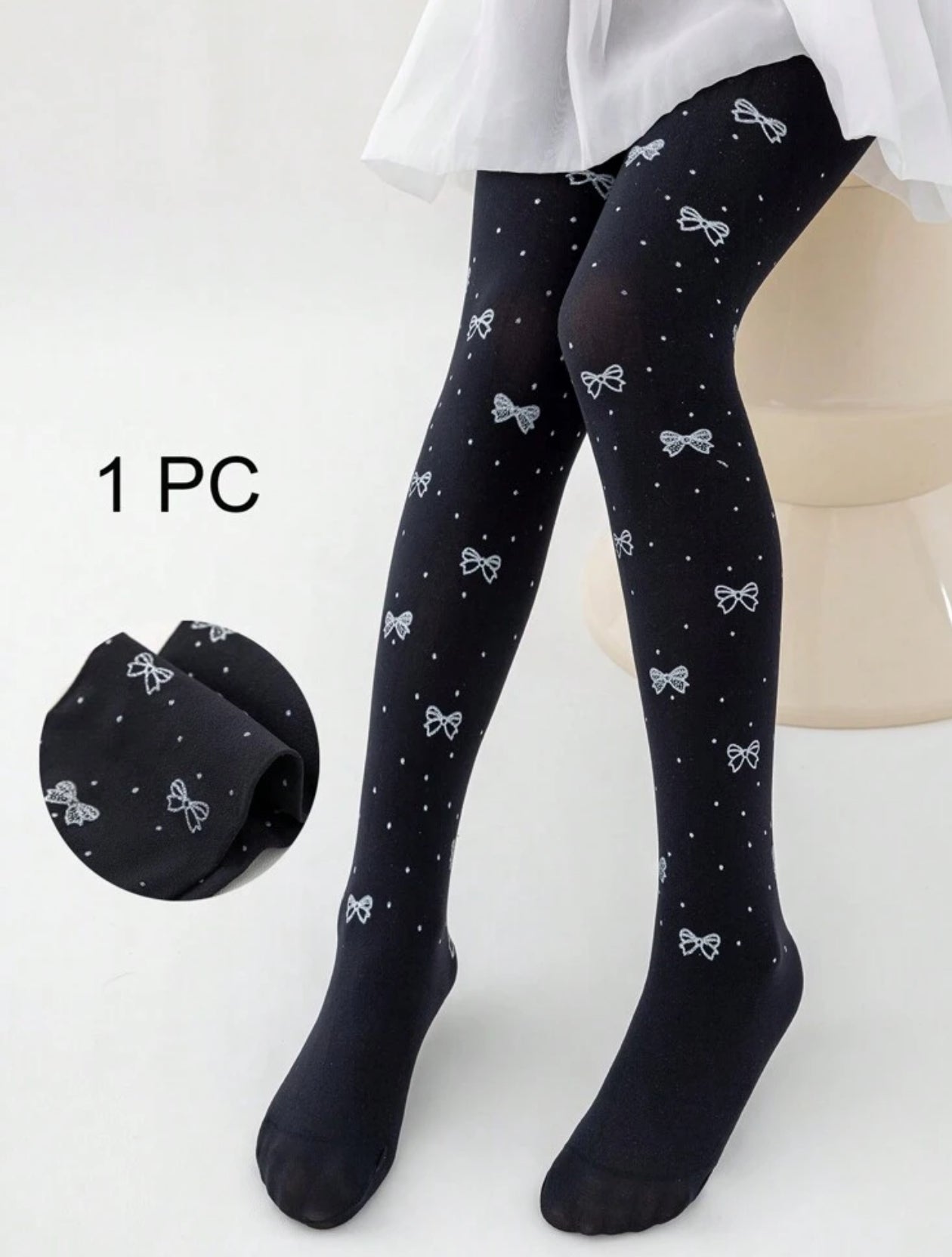 1pc Girls Pattern Sheer Tights, Youth