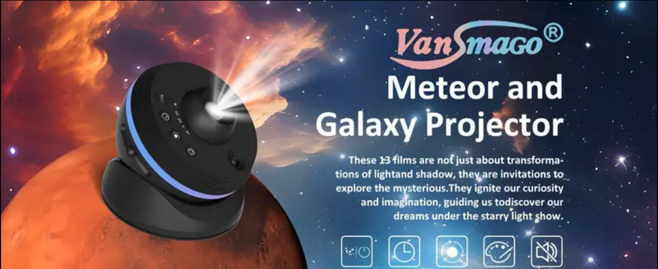 [Generata 5/6 e përmirësuar] Projektor Galaxy Planetarium, projektor me dritë 13 në 1 yje Drita e natës me yje me meteorë dinamikë, Mjegullnajë me rrotullim 360°, projeksion 4K HD dhe në shkallë të madhe për dekorimin e dhomës së gjumit