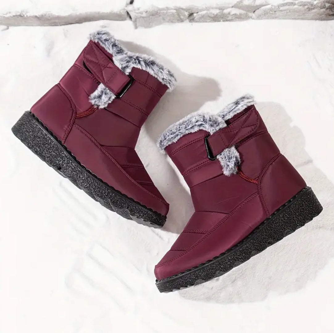 “Canada Winter” Non-Slip, Hook-and-loop Fastener Closure, Warm Fleece Lining, Wedge Heel