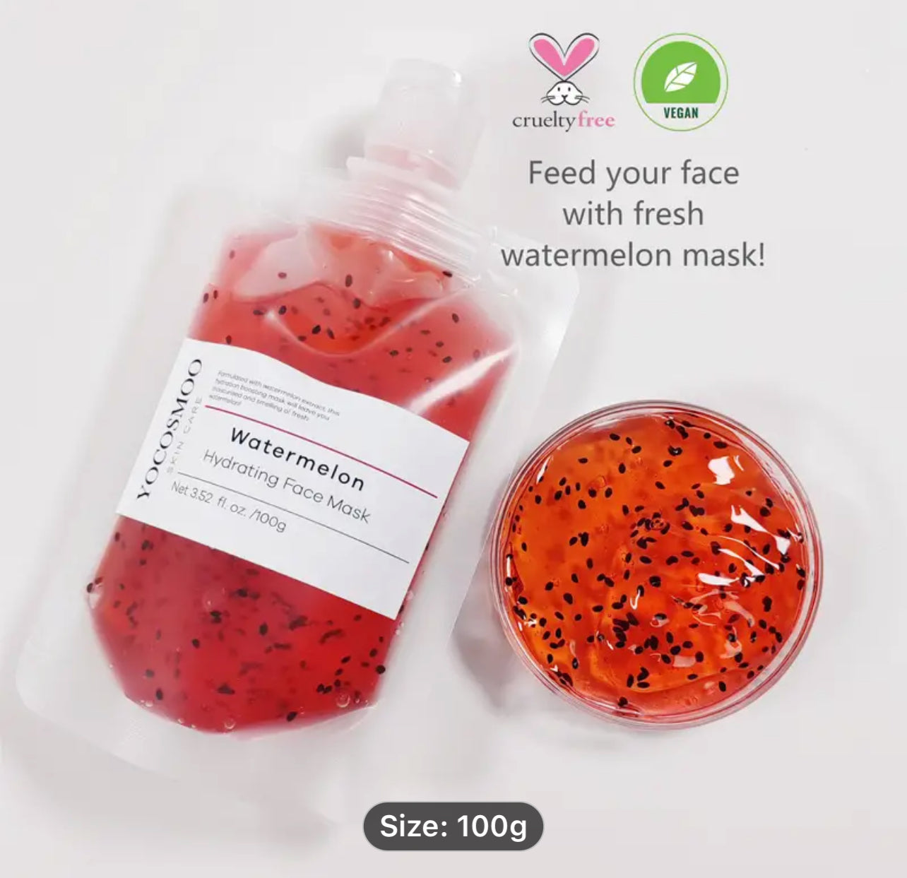Watermelon Hydrating Face Mask Fresh Watermelon Gel Mask, Deep Moisturizing And Hydrating, Lighten Skin Tone, Prevent Dryness And Cracking