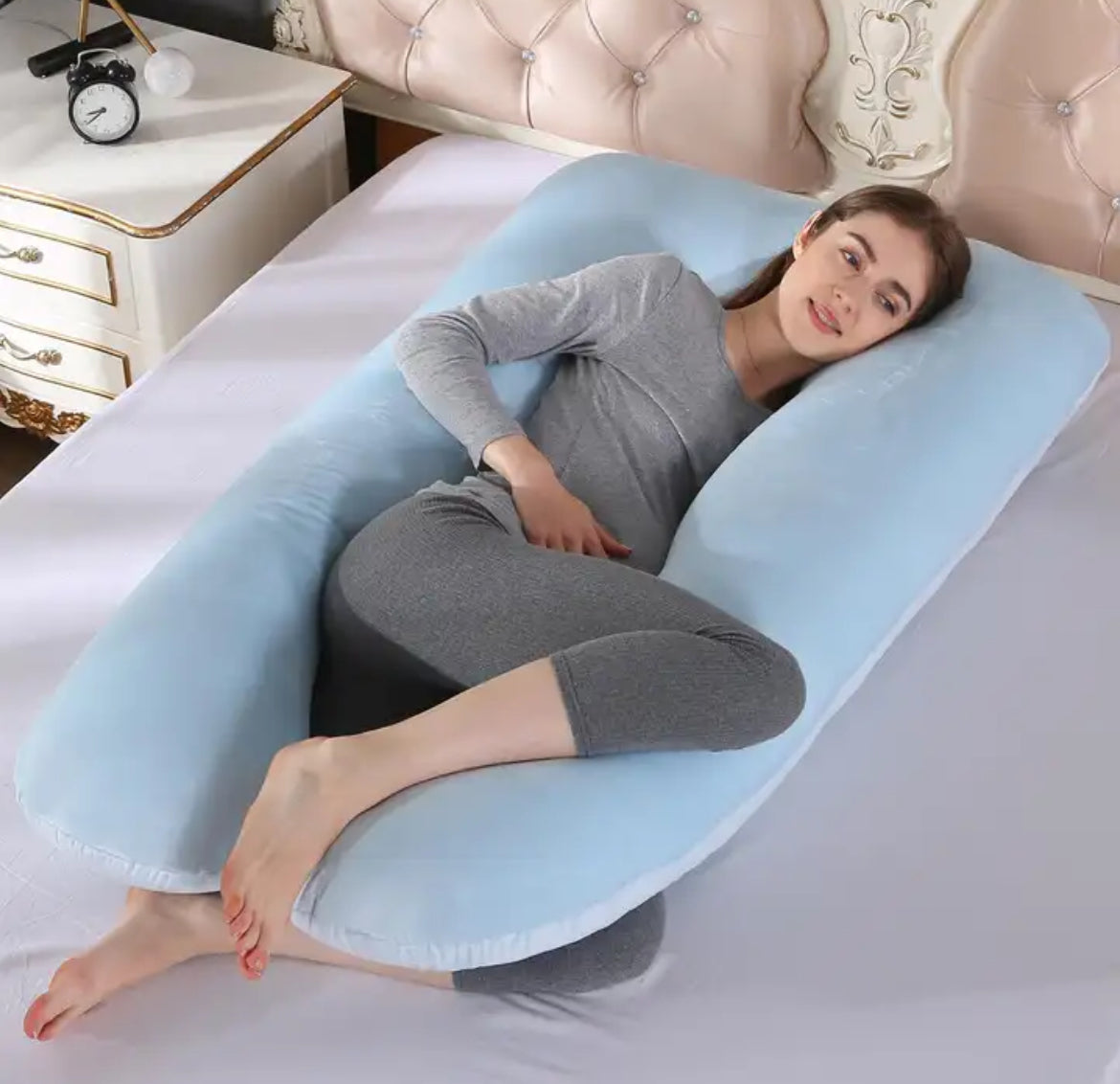 100% Cotton Full Body Pillow,  U Shape Pregnancy Pillow Sleeping Support, Baby 🌟🌙 Bumps Collection