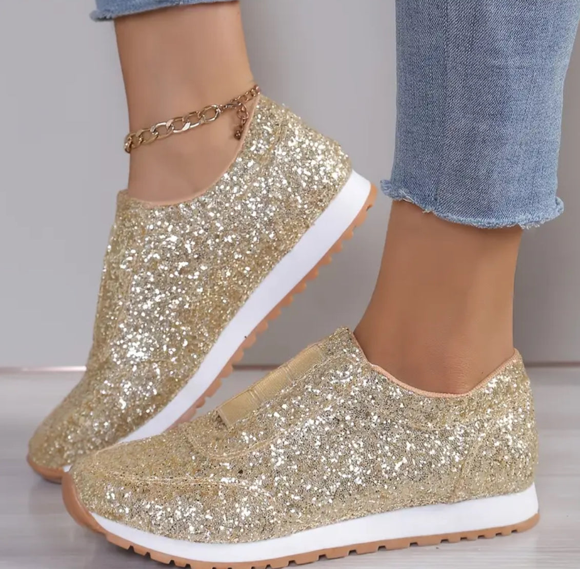 “Ladies' Sparkly” Lightweight Casual Sneakers