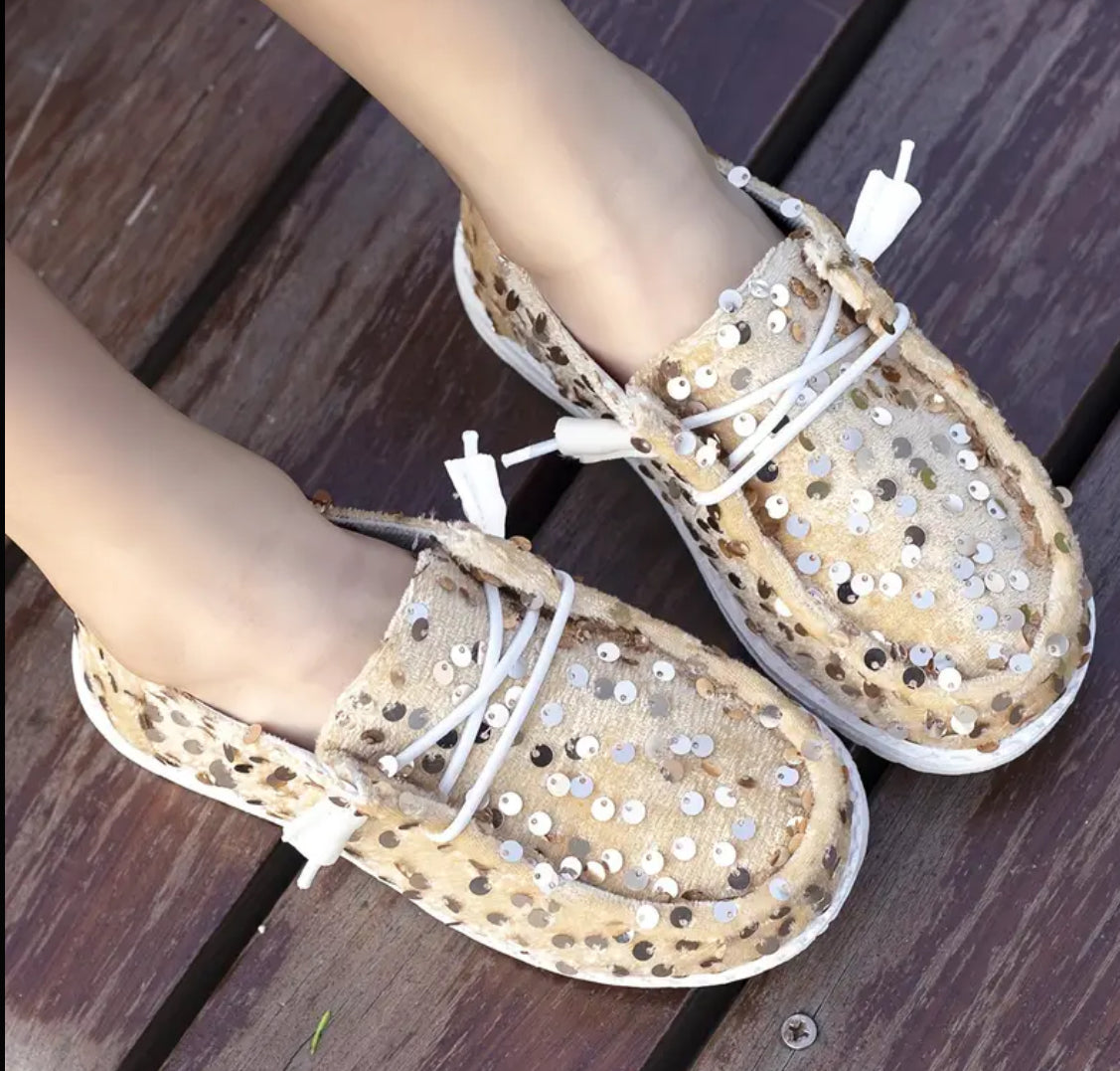 Zapatillas bajas con lentejuelas “brillantes” para niñas