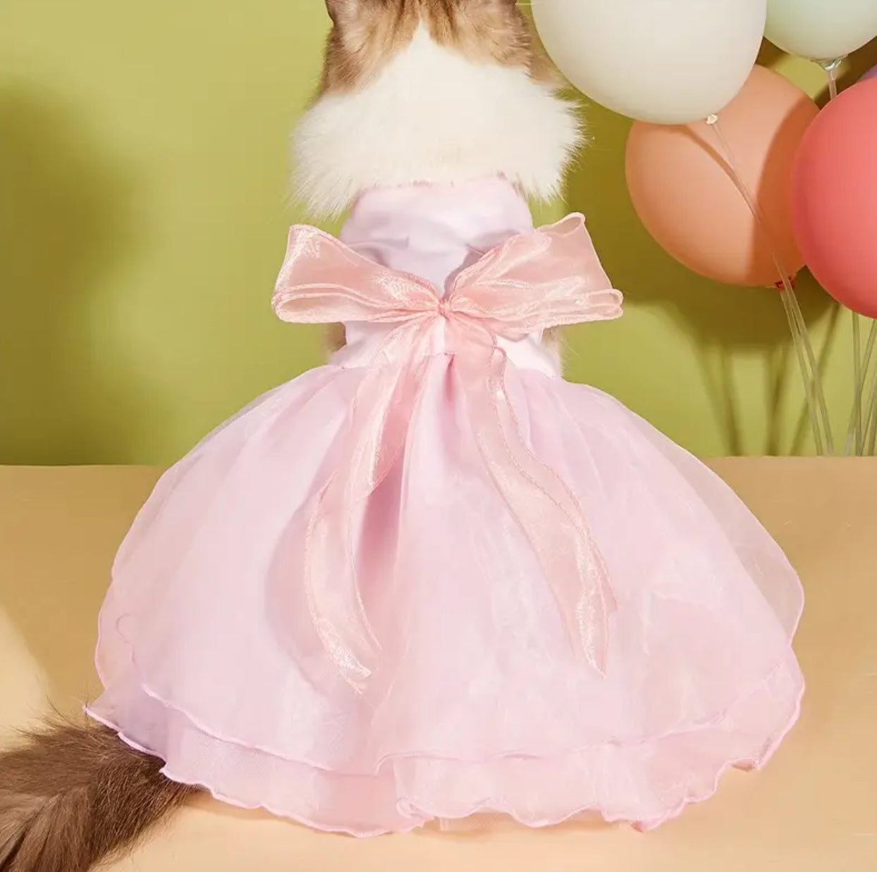 1pc Pet Wedding Dress with Big Bowknot - Dog and Cat Party Tutu